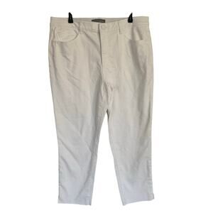 Wit and Wisdom Ab'Solution Jeans Womens Straight‎ Ankle Size 16 White Fray Hem